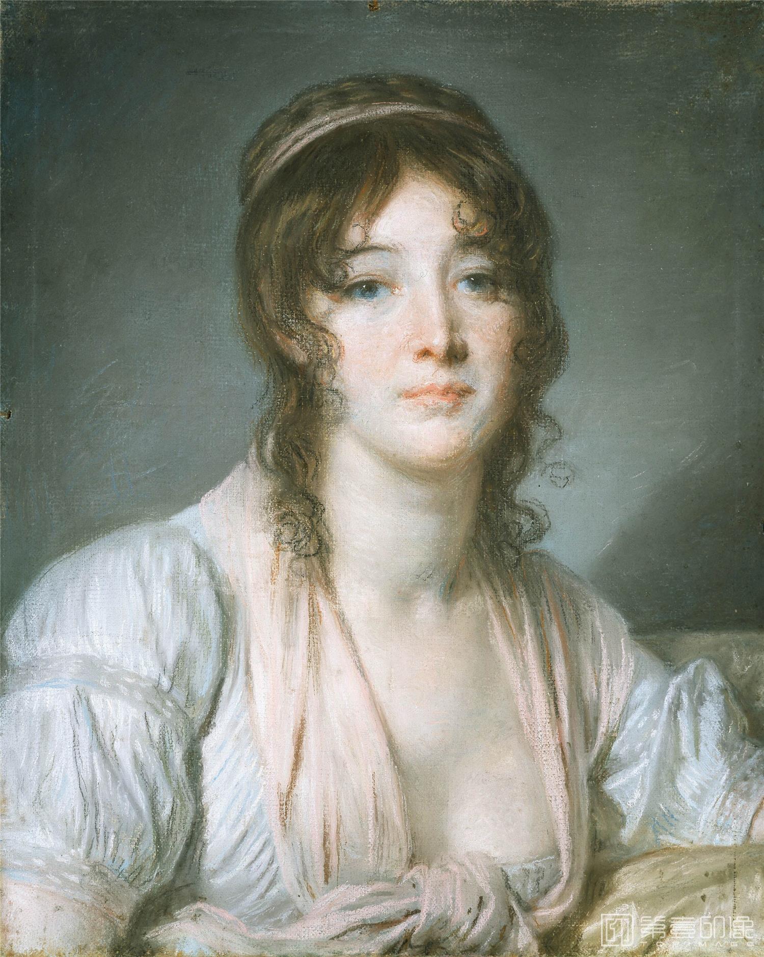 油画-美国弗里克美术馆藏画-Jean-Baptiste Greuze - Madame Baptiste, c. 1790-110